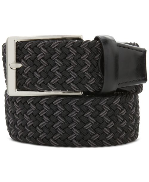 Perry Ellis Portfolio Men's Stretch Webbing Belt - Black