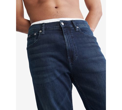 Calvin Klein Men's Standard Straight-Fit Stretch Jeans - Boston Blue