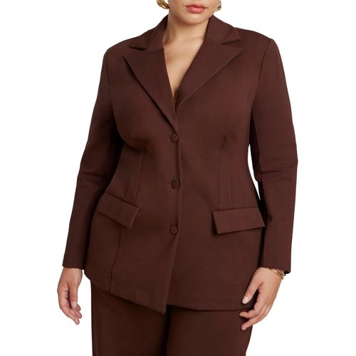 Eloquii Women's The Ultimate Nipped Waist Blazer - Chicory coffee