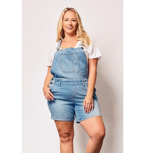 Slink Jeans Plus Size Denim Short Overall - Sophie