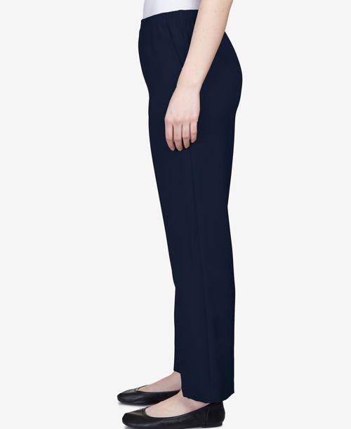 Alfred Dunner Classics Pull-On Straight-Leg Pants in Petite and Petite Short - Navy