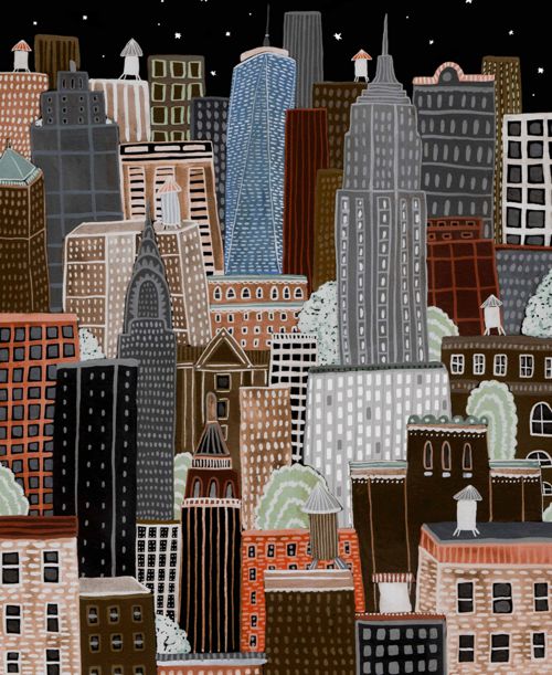Jiggy Nyc Night, Sara Boccaccini Meadows Decorative Artwork Puzzle Plus Puzzle Glue Kit by Jiggy Puzzles Set, 450 Pieces - Multicolor