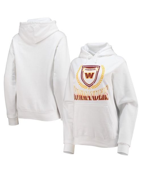 Women's Wear by Erin Andrews White Washington Commanders Fleece Pullover Hoodie - White