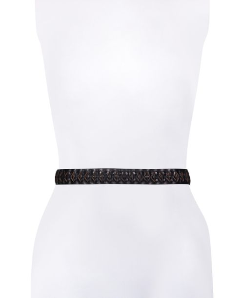 Frye Women's Woven Leather Belt - Black