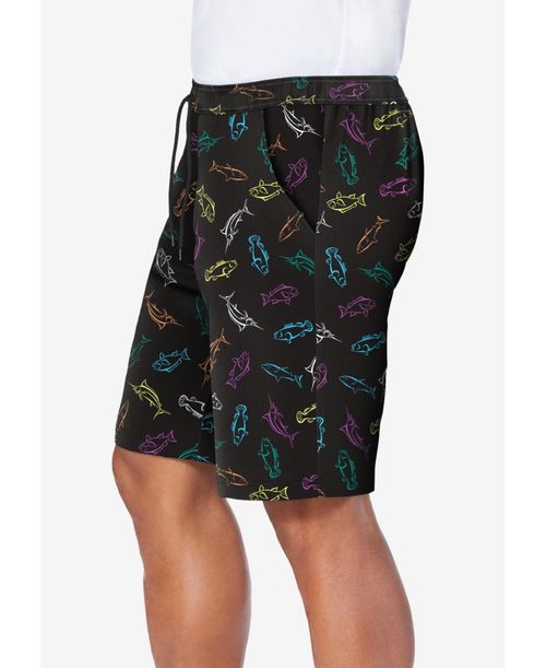 KingSize Big & Tall 8" Swim Trunks With Super Stretch Liner - Multi fish