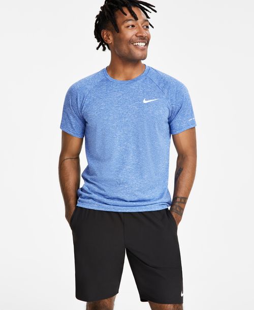 Nike Men's Hydroguard Dri-fit Stretch Upf 40+ Heather Rash Guard - GAME ROYAL