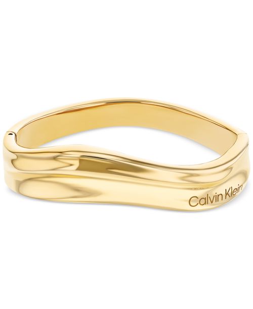 Calvin Klein Stainless Steel Logo Structural Bangle Bracelet - Gold