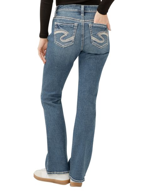 Silver Jeans Co. Women's Elyse Mid Rise Comfort Fit Bootcut Jeans - Sherbrook