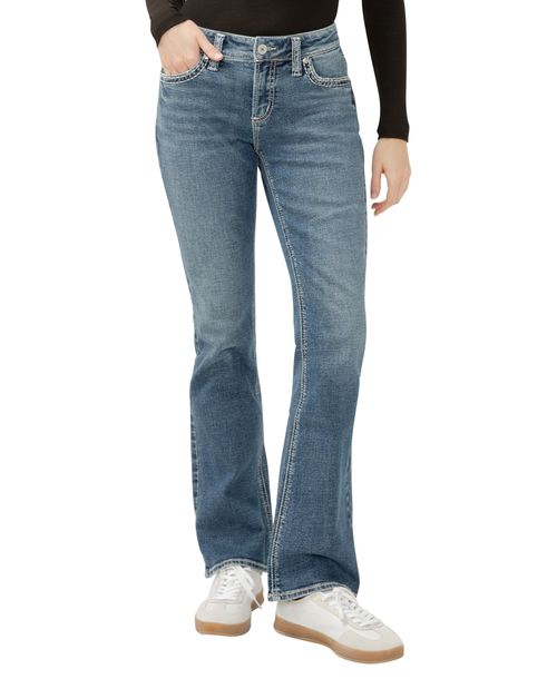 Silver Jeans Co. Women's Elyse Mid Rise Comfort Fit Bootcut Jeans - Sherbrook