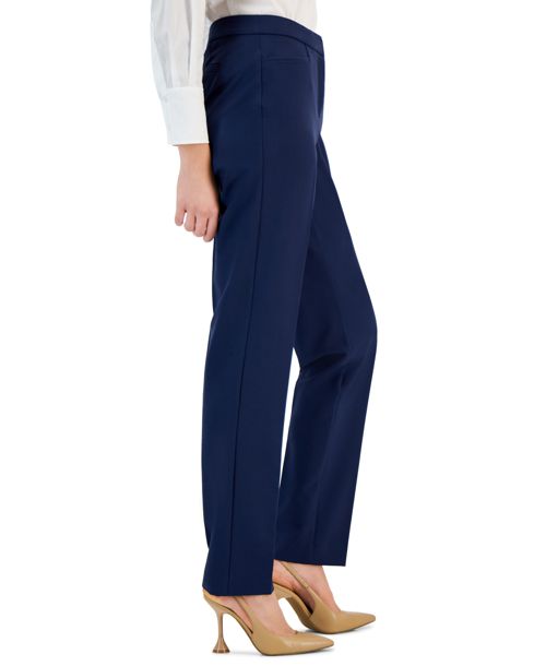 I.n.c. International Concepts Women's Mid-Rise L-Pocket Straight-Leg Pants, Regular, Long & Short Lengths, Created for Macy's - Indigo Sea