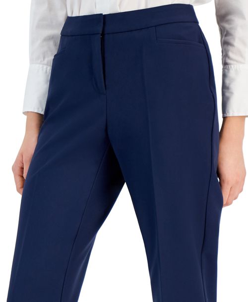 I.n.c. International Concepts Women's Mid-Rise L-Pocket Straight-Leg Pants, Regular, Long & Short Lengths, Created for Macy's - Indigo Sea