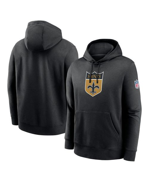 Men's Nike Black New Orleans Saints 2023 Sideline Club Alternate Tri-Blend Pullover Hoodie - Black