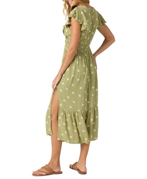 O'Neill Juniors' Zetta Esme Short-Sleeve Midi Dress - Mosstone