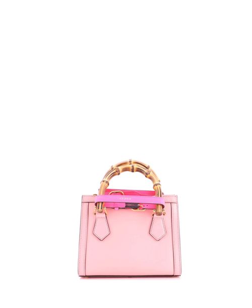 Pre-Owned Gucci Mini Diana Nm Bamboo Handle Tote Leather - Pink