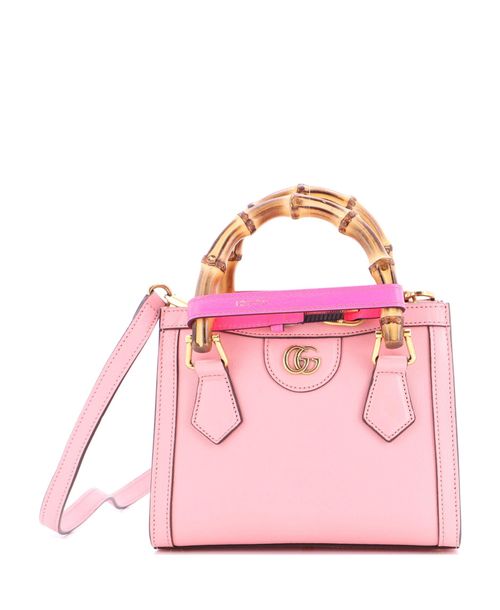 Pre-Owned Gucci Mini Diana Nm Bamboo Handle Tote Leather - Pink