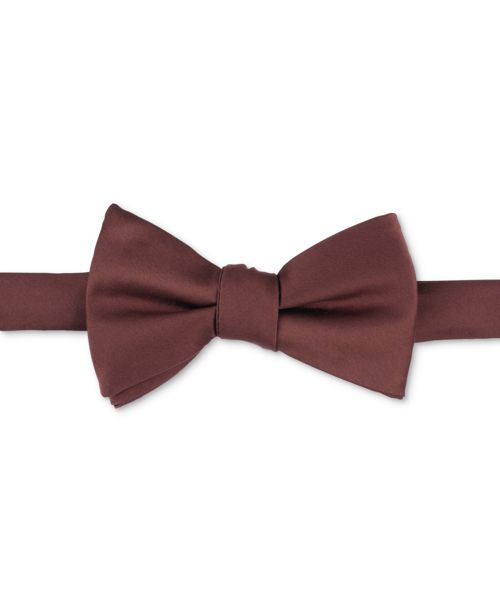 Tayion Collection Men's Solid Color Bow Tie - Brown