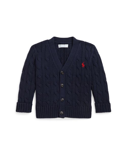 Polo Ralph Lauren Baby Boys Cotton Cable-Knit Cardigan - Navy
