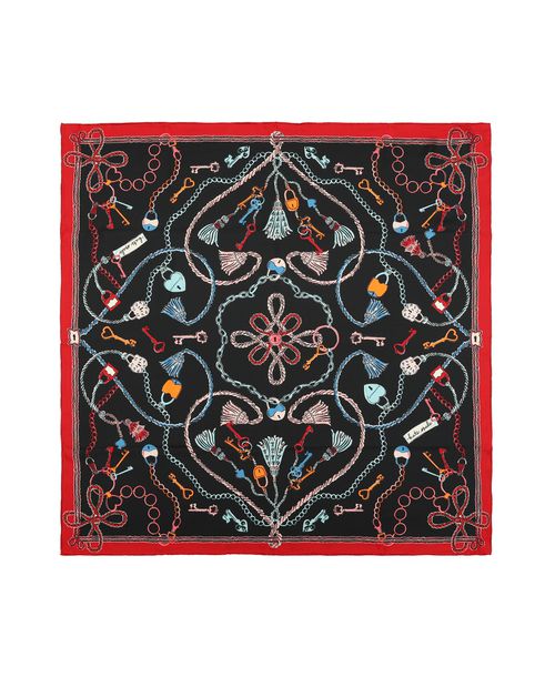 Kate Spade New York Women's Lock and Key Silk Square Scarf - Planetary Navy