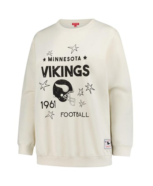 Mitchell & Ness Women's Cream Minnesota Vikings Plus Size Shooting Star Sweatshirt - Cream
