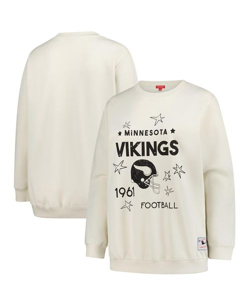 Mitchell & Ness Women's Cream Minnesota Vikings Plus Size Shooting Star Sweatshirt - Cream