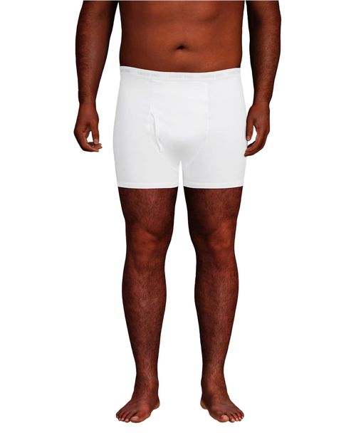 Lands' End Big & Tall 3 Pack Knit Boxer Briefs - White