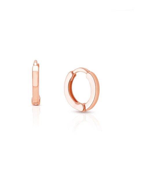 Tiny Blessings Children's 14K Gold Modern Tiny 9mm Girls' Huggie Hoop Earrings - 14k rose gold