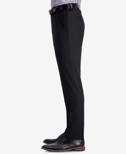 Kenneth Cole Reaction Men's Slim-Fit Stretch Premium Textured Weave Dress Pants - Black