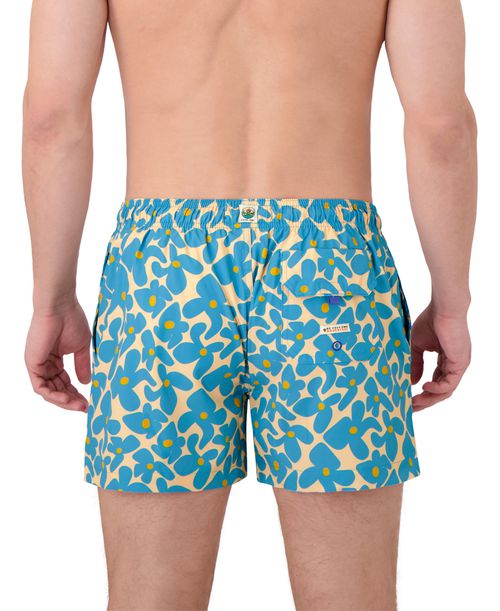 Sunset and Vines Men's Floral Woven Swim Trunks - Blue