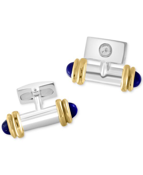 Effy Men's Lapis Lazuli Bar Cufflinks in 18K Yellow Gold Plated Sterling Silver & Sterling Silver - Silver