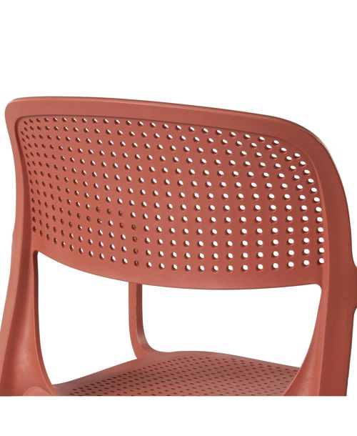 Outdoor Stackable Plastic Resin Patio Dining Armchair (Set of 2) - Red