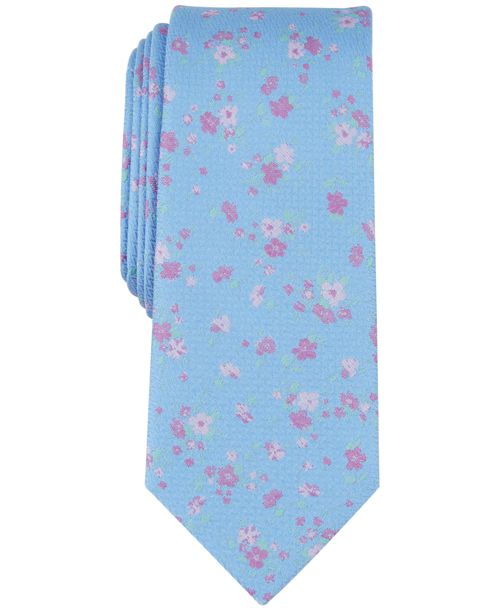 Bar Iii Men's Lance Floral Tie, Created for Macy's - Light Blue