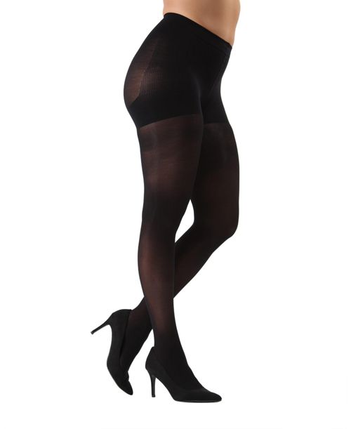 MeMoi Women's Semi-Opaque FirmFit Control Top Tights Mo-840 - Black