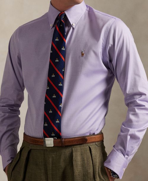 Polo Ralph Lauren Men's Classic-Fit Pinpoint Oxford Shirt - Light Purple/White