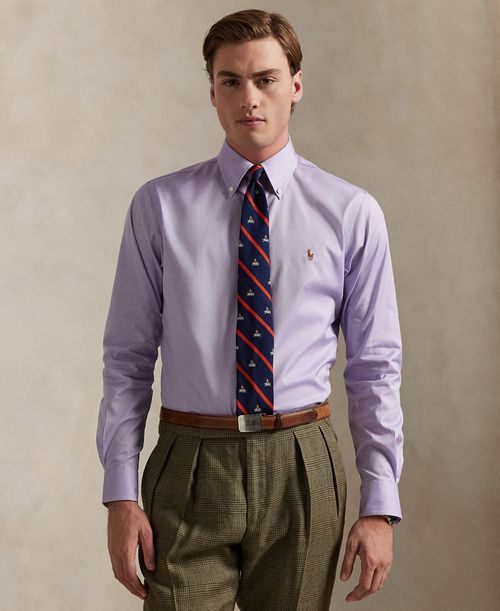 Polo Ralph Lauren Men's Classic-Fit Pinpoint Oxford Shirt - Light Purple/White