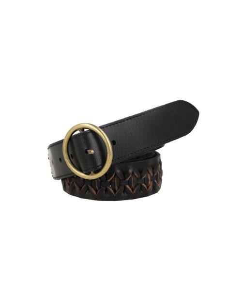 Frye Women's Woven Leather Belt - Black