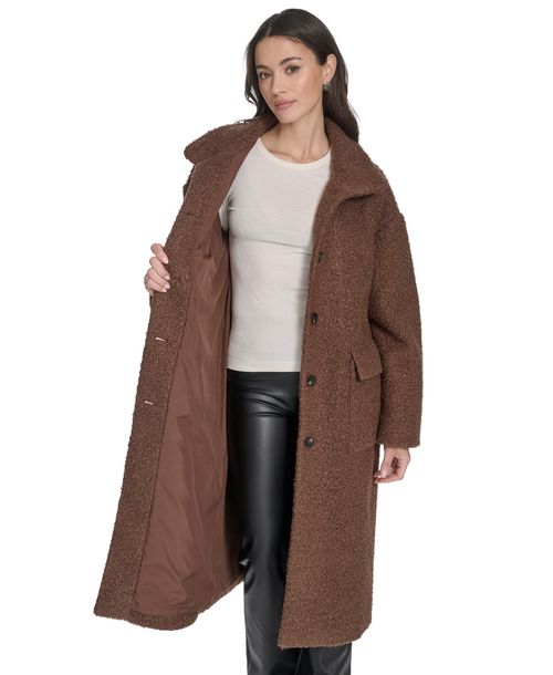 Levi's Women's Regular Boucle Stand Collar Car Coat - Brown