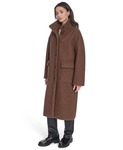 Levi's Women's Regular Boucle Stand Collar Car Coat - Brown