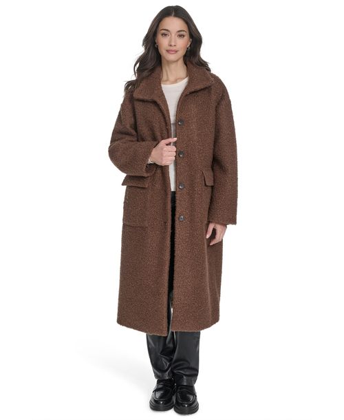Levi's Women's Regular Boucle Stand Collar Car Coat - Brown