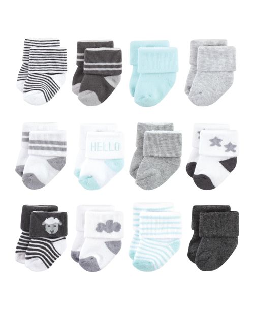 Hudson Baby Baby Boys Hudson Cotton Rich Terry Socks 24-Pack, Sheep - Sheep