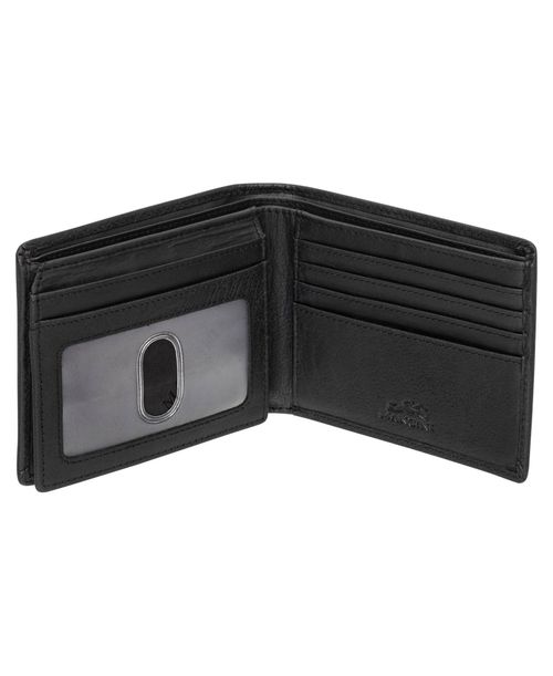 Mancini Men's Buffalo Rfid Secure Left Wing Billfold Wallet - Black