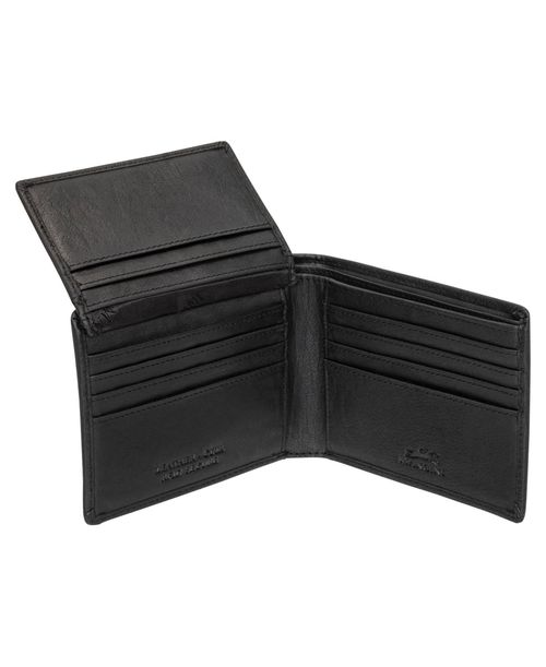 Mancini Men's Buffalo Rfid Secure Left Wing Billfold Wallet - Black
