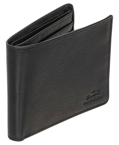 Mancini Men's Buffalo Rfid Secure Left Wing Billfold Wallet - Black