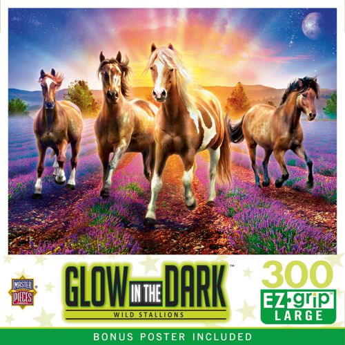 MasterPieces Glow in the Dark - Wild Stallions 300 Piece Ez Grip Puzzle - Multicolor