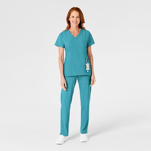Wink Women's W123 Flat Front Cargo Scrub Pant - Teal blue