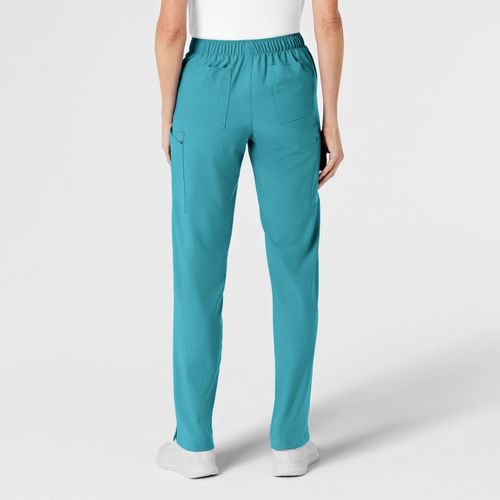 Wink Women's W123 Flat Front Cargo Scrub Pant - Teal blue