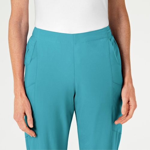 Wink Women's W123 Flat Front Cargo Scrub Pant - Teal blue