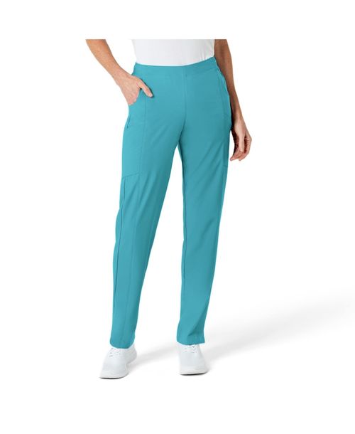 Wink Women's W123 Flat Front Cargo Scrub Pant - Teal blue