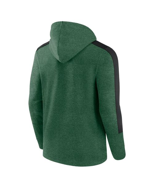 Fanatics Men's Heather Green New York Jets Gains Full-Zip Hoodie - Heather Green