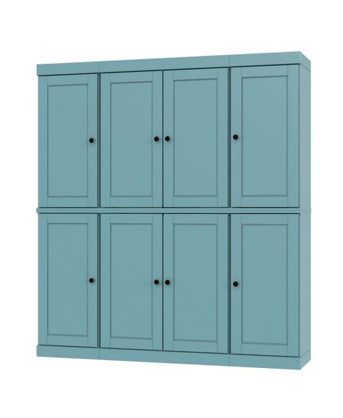 Palace Imports 100% Solid Wood 65" Pantry Cabinet with Raised Panel Doors & Adjustable Shelves - Aqua blue
