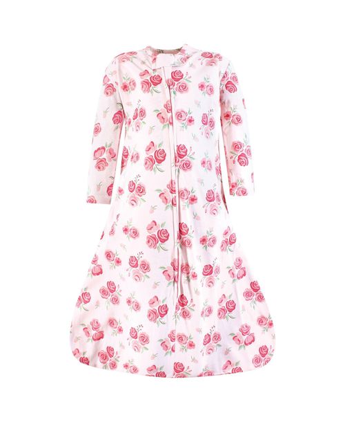 Hudson Baby Baby Girls Hudson Cozy Long-Sleeve Cotton Jersey Wearable Blanket - Blush rose